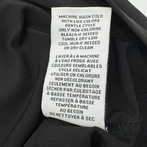 CARMEN MARC VALVO NWT XL Black Short Sleeve Tunic Top Gold Buttons Chest Pockets - Picture 5 of 7